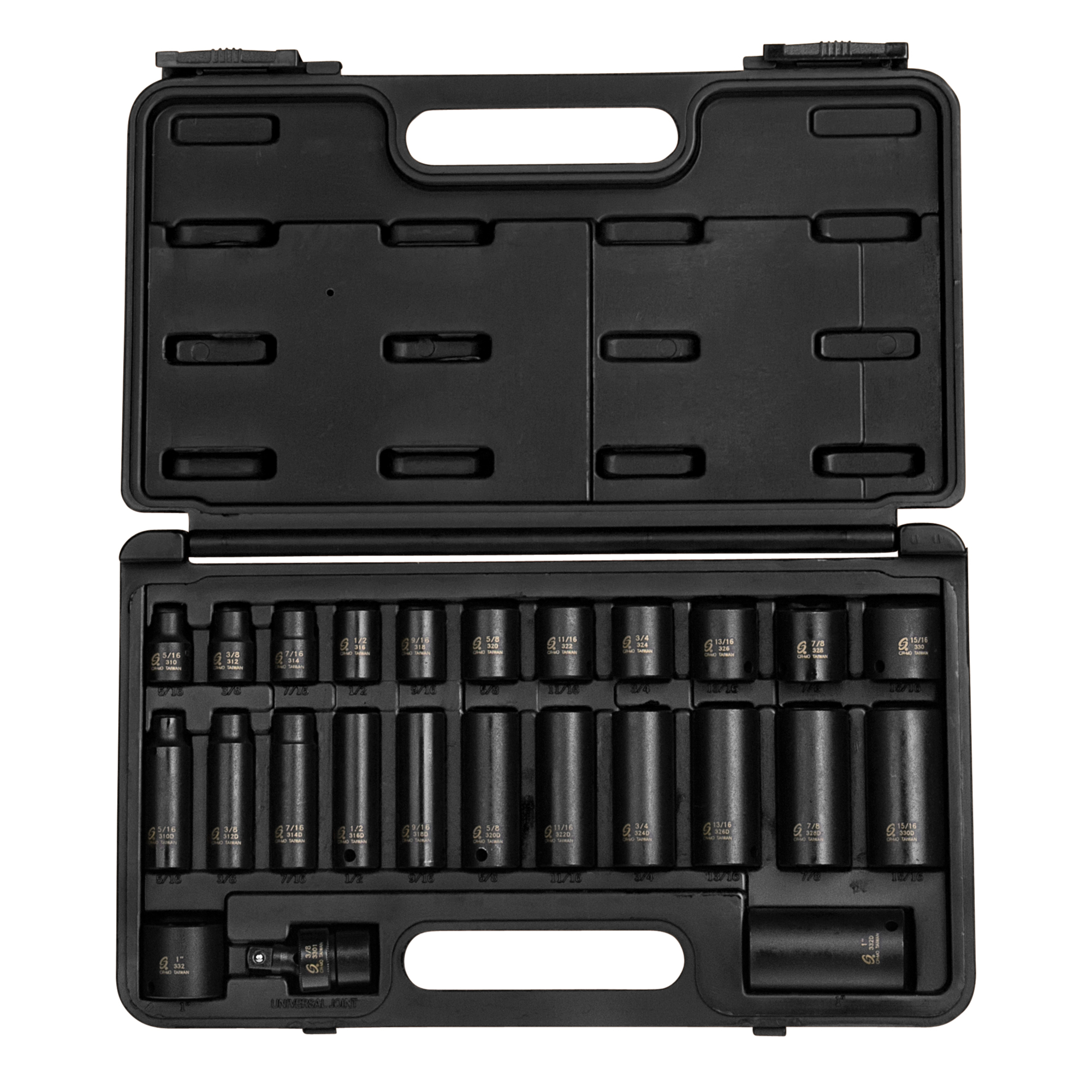 Sunex Tools Master Impact Socket Set — 3/8in. Drive, SAE, 6-Point, Standard/Deep, 25 Pcs, Model# 3325